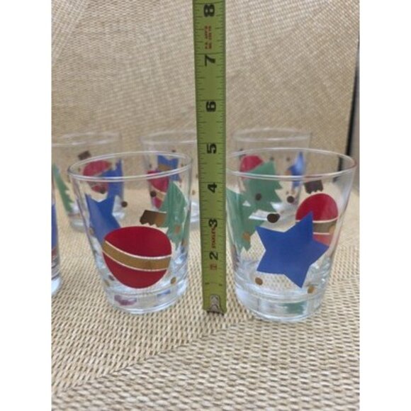 Libbey Christmas Party Cocktail Holiday Glasses Set Of 6 Ornament Star Tree - Picture 5 of 5